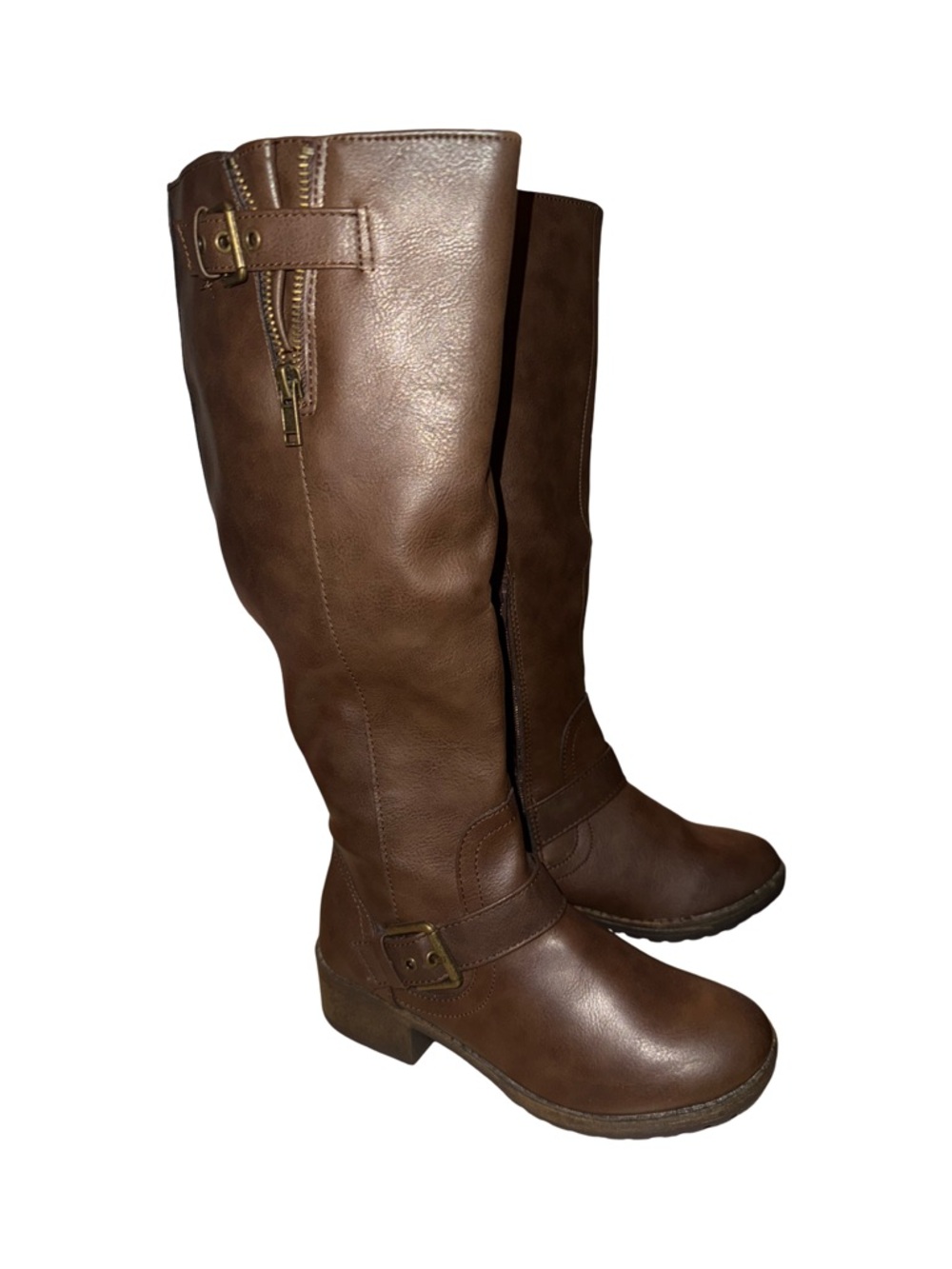 Classic Brown Riding Boots - Women